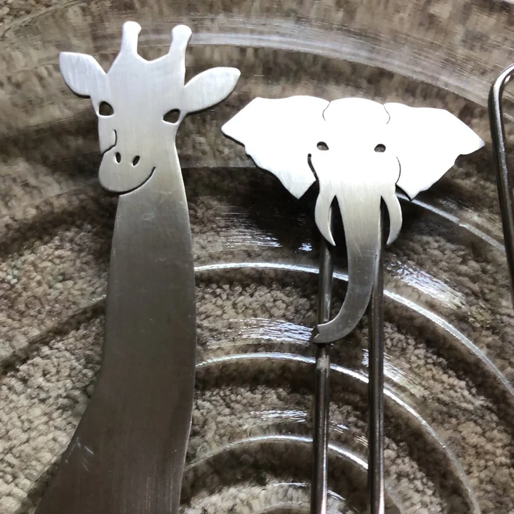 VTG Safari Design Stainless Steel Salad Utensils & Spatula by Susan Slee